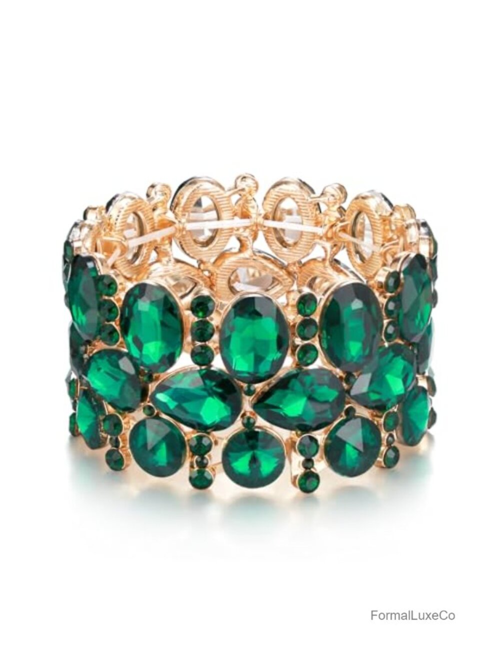 Marquise Rhinestone Stretch Bracelet Bridal Wedding Jewelry Alloy Crystal